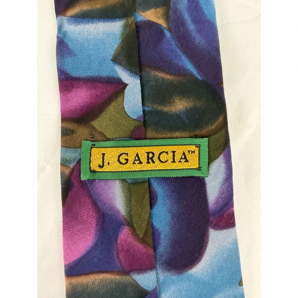 J Garcia Mesa Collection Seven Mens Silk Abstract Pattern Tie Made in USA‎